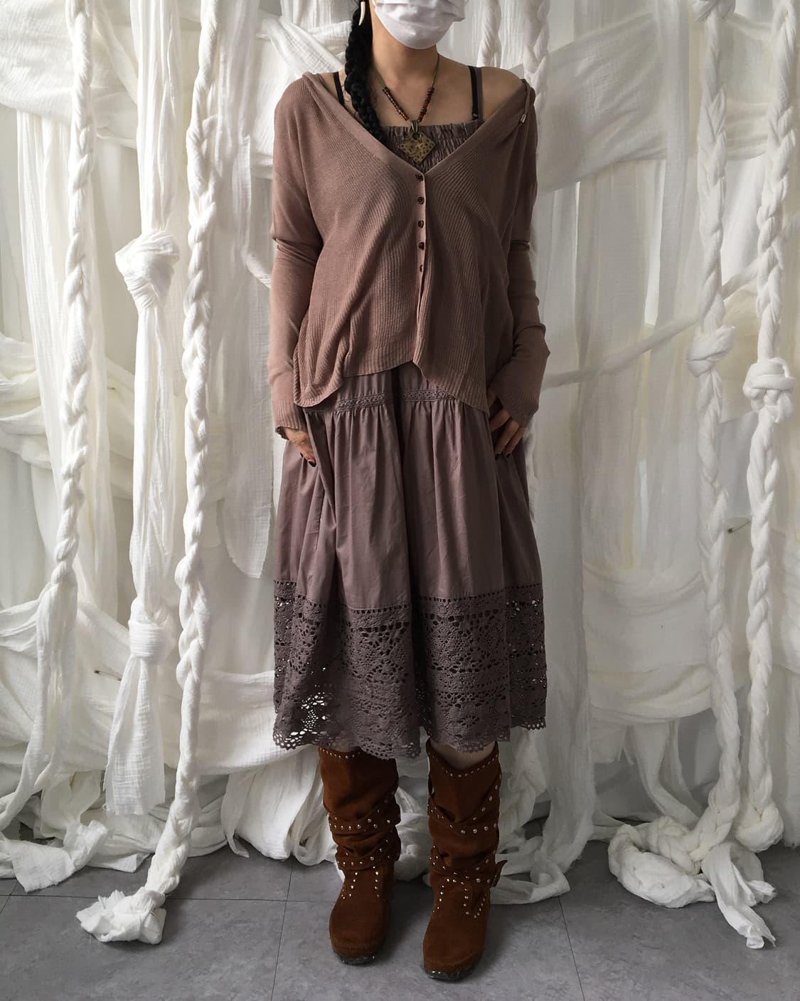 Hood knit cardigan 상품이미지9