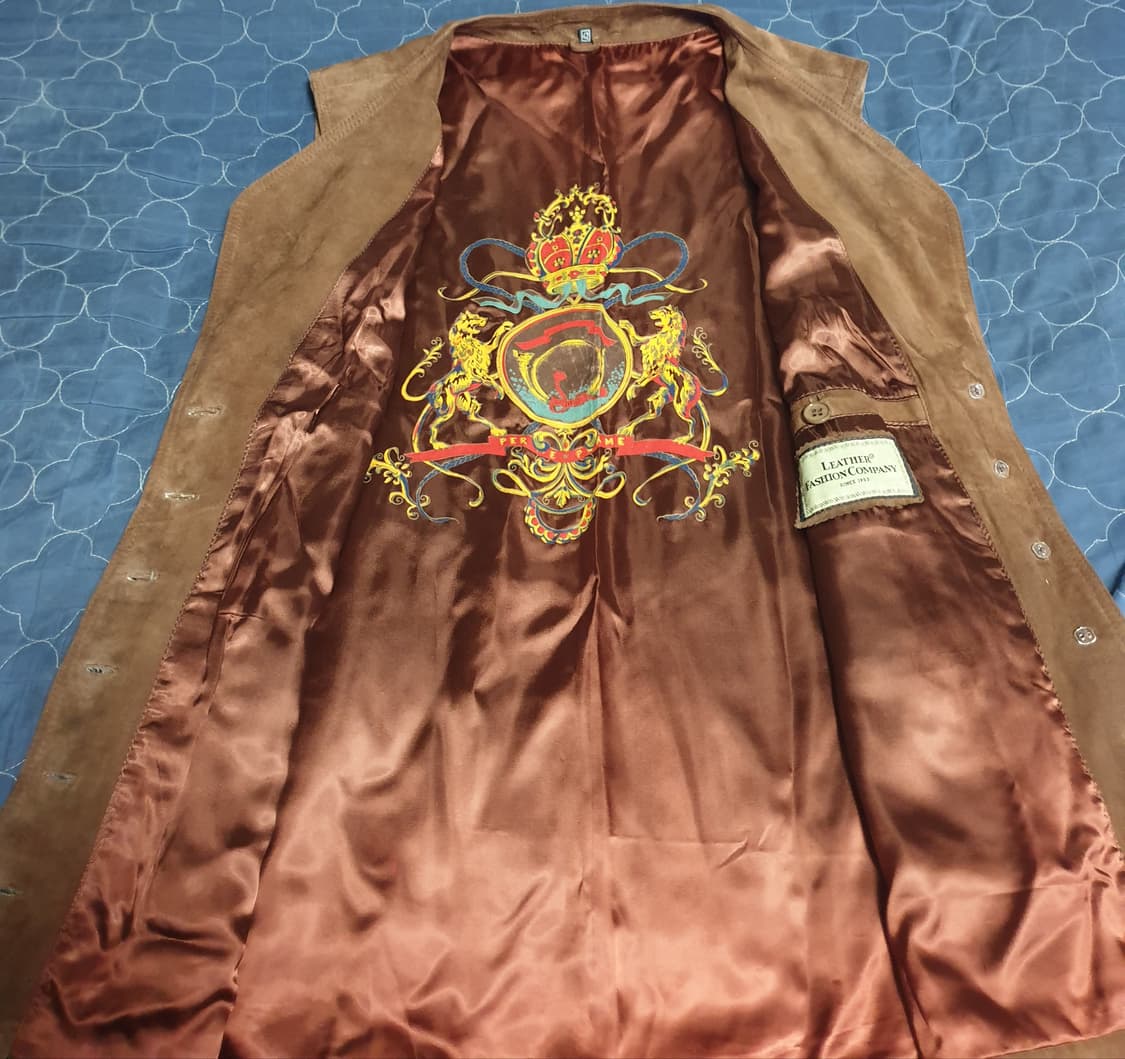 (빈티지) 레더패션컴퍼니 스페지알 레더 스웨이드 롱 베스트 브라운 (F) 상품이미지4