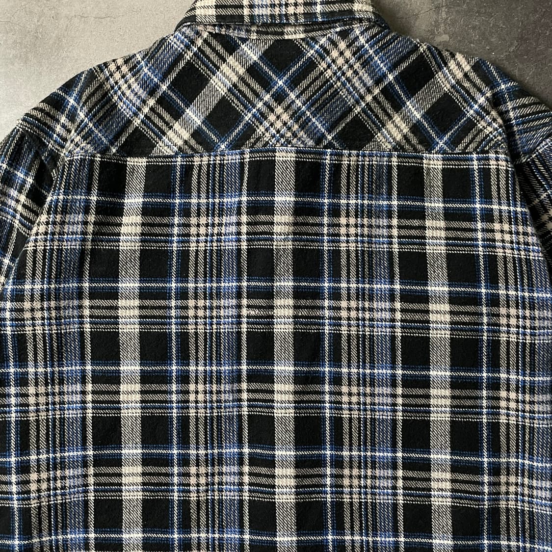 DICKIES 디키즈 블루 플란넬 코튼 체크 셔츠 A00796 상품이미지8