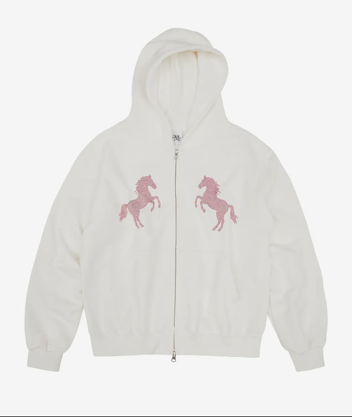미드나잇 무브 후드집업 horse hood zip up (white) 상품이미지1