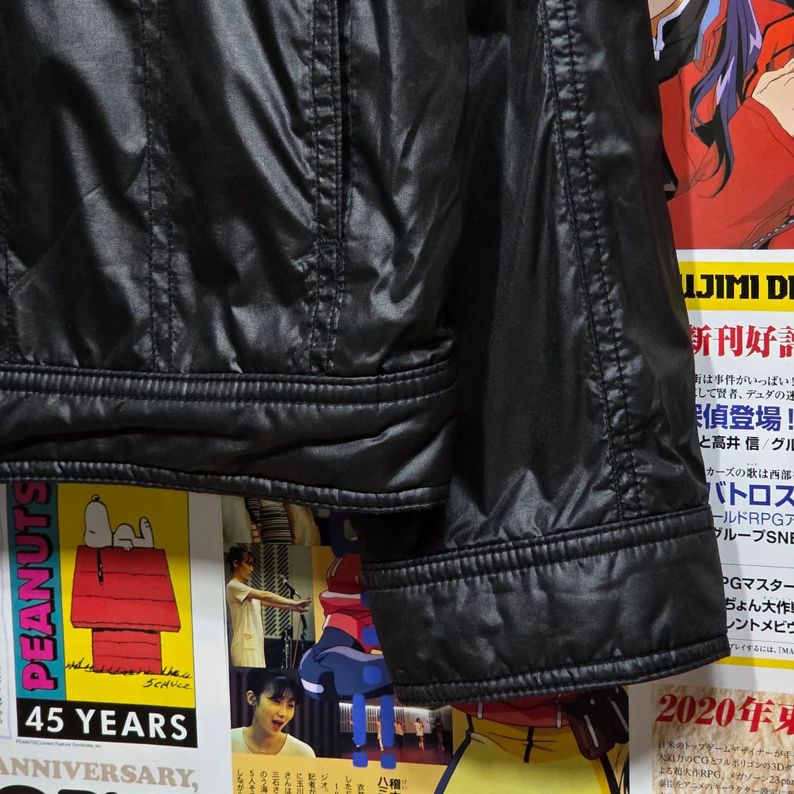 00S 후부 블랙 유광 지퍼 포켓 락시크 자켓 상품이미지5