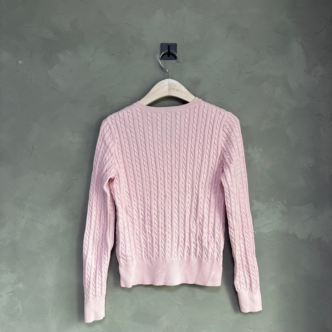 폴로 랄프로렌 꽈배기 니트 가디건 연핑크 딸기우유 상품이미지4