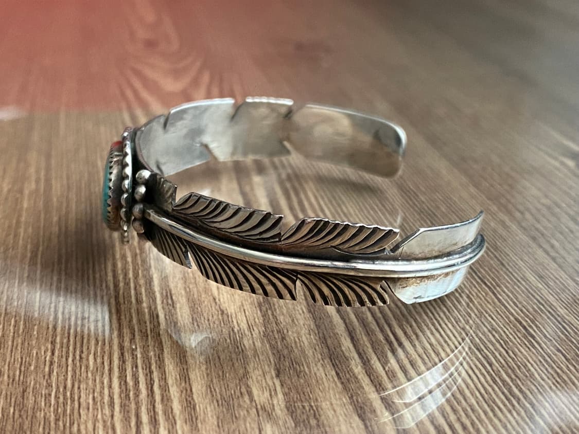 마이크 토마스 주니어의 인디언주얼리 나바호 뱅글 은 팔찌 판매합니다. 상품이미지4