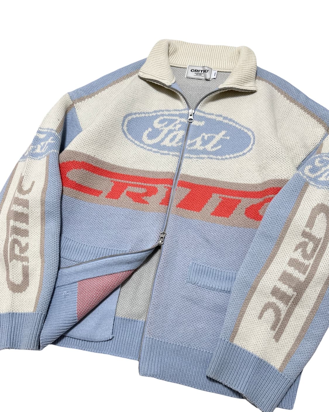 크리틱 레이싱 투웨이 니트 집업 상품이미지2