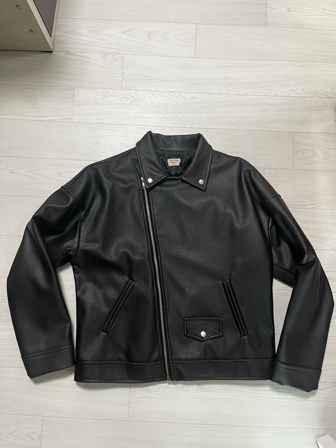 화이트라벨 비건 레더 라이더 자켓 상품이미지1