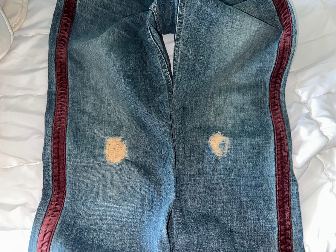 언더커버리즘 02aw 벨루어 스트라이프 데님 상품이미지2