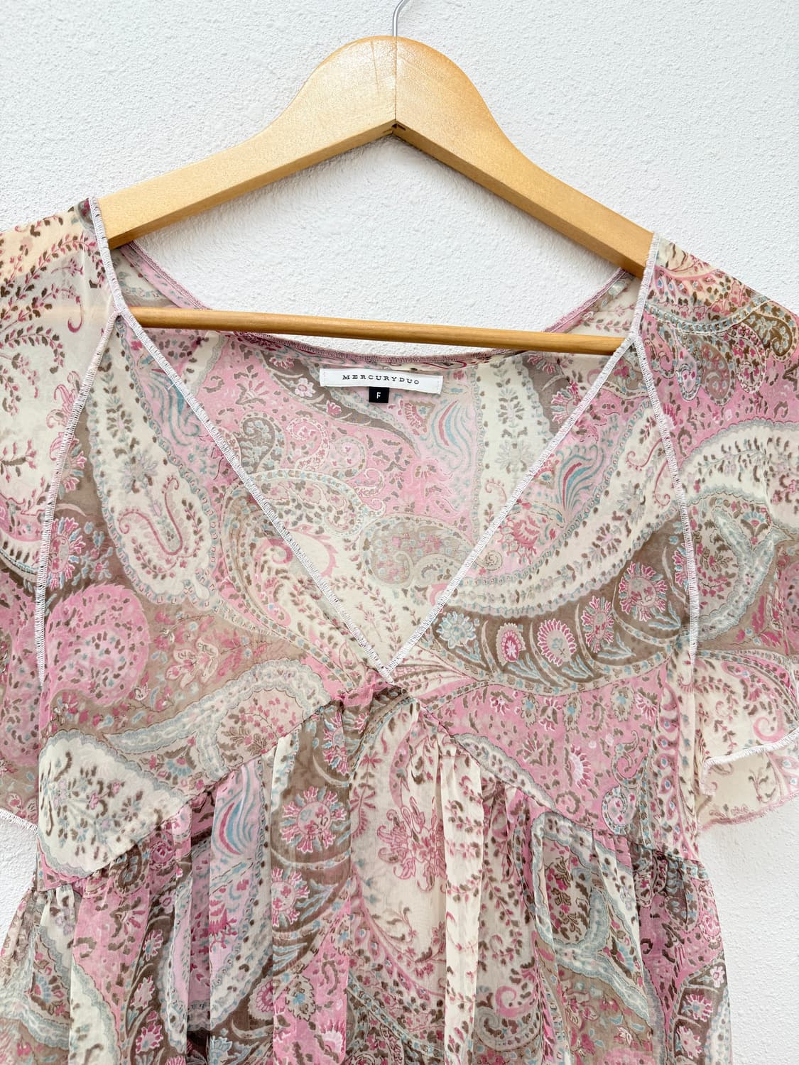 빈티지 MERCURYBUD 레이스 시스루 프릴 미니 원피스 상품이미지3