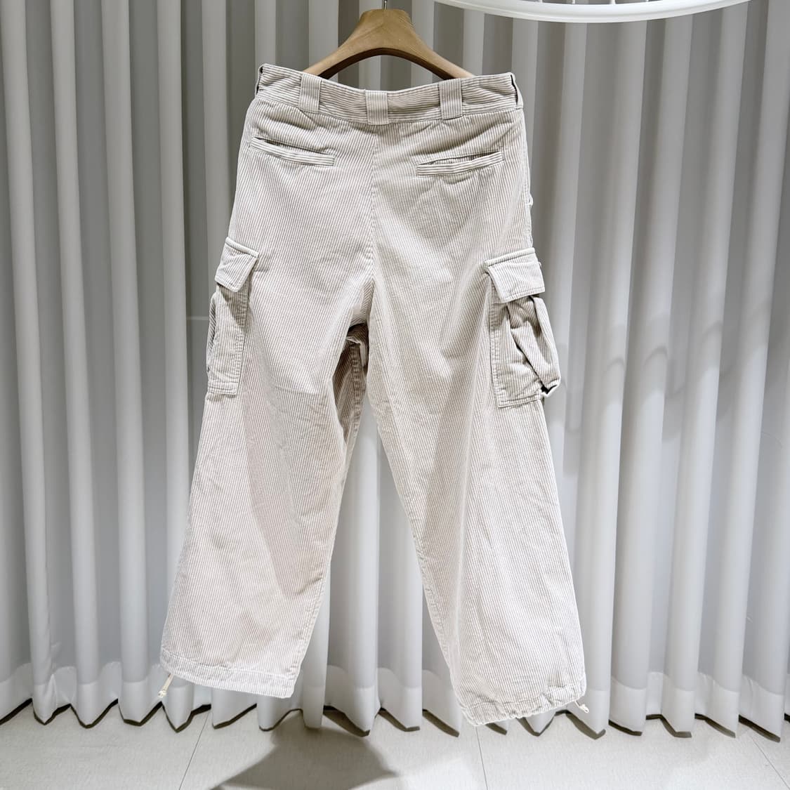 S / 프라다 로고 코듀로이 베이지 카고팬츠 상품이미지5