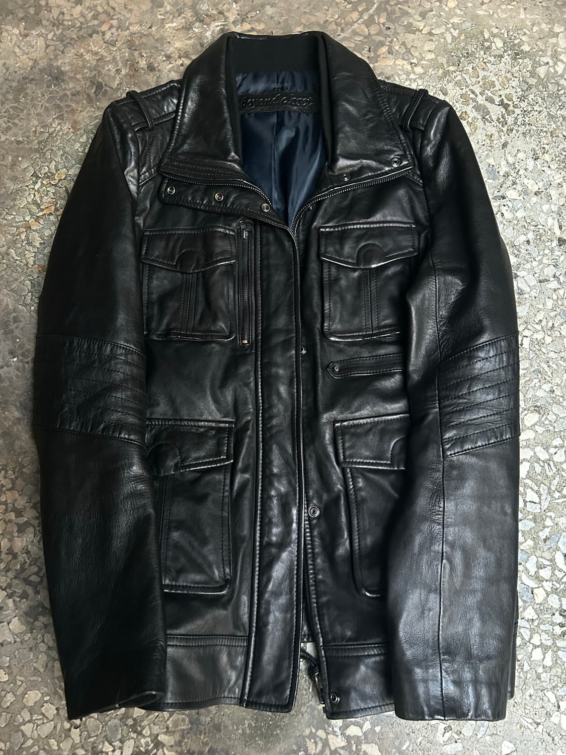 2000s Vtg 락시크 블랙 포켓 디테일 레더자켓 상품이미지2