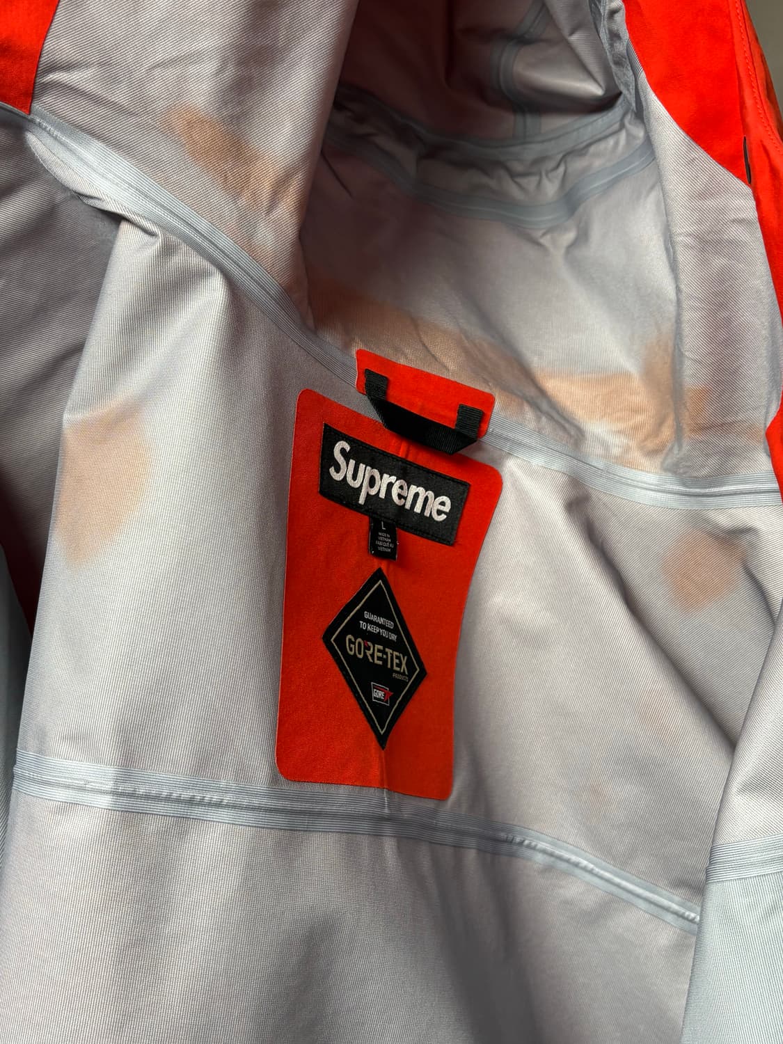 슈프림 고어텍스 테이프드 심 쉘 자켓 오렌지 L 상품이미지5