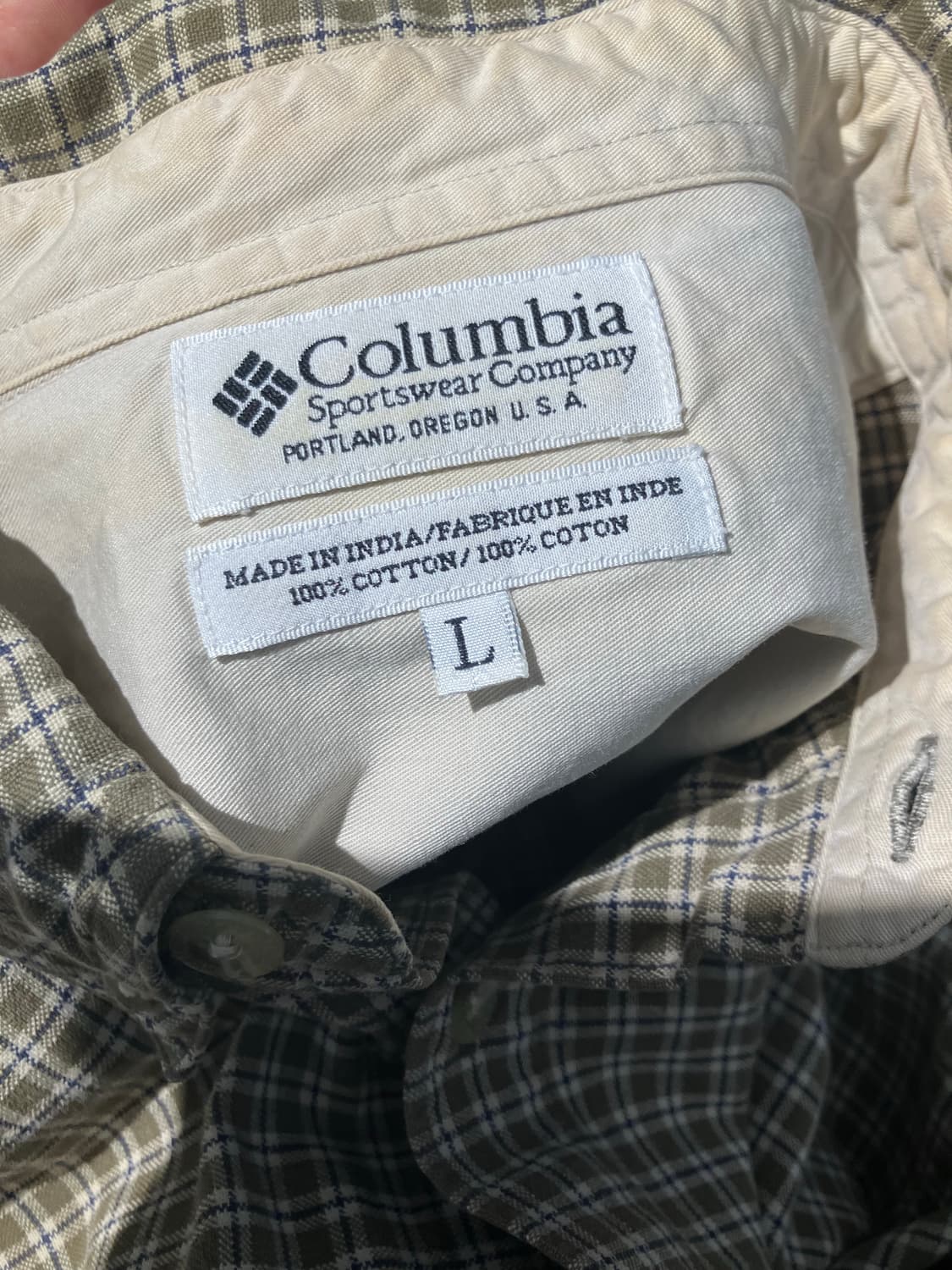 Columbia 올리브 체크 긴팔 셔츠 L 상품이미지6