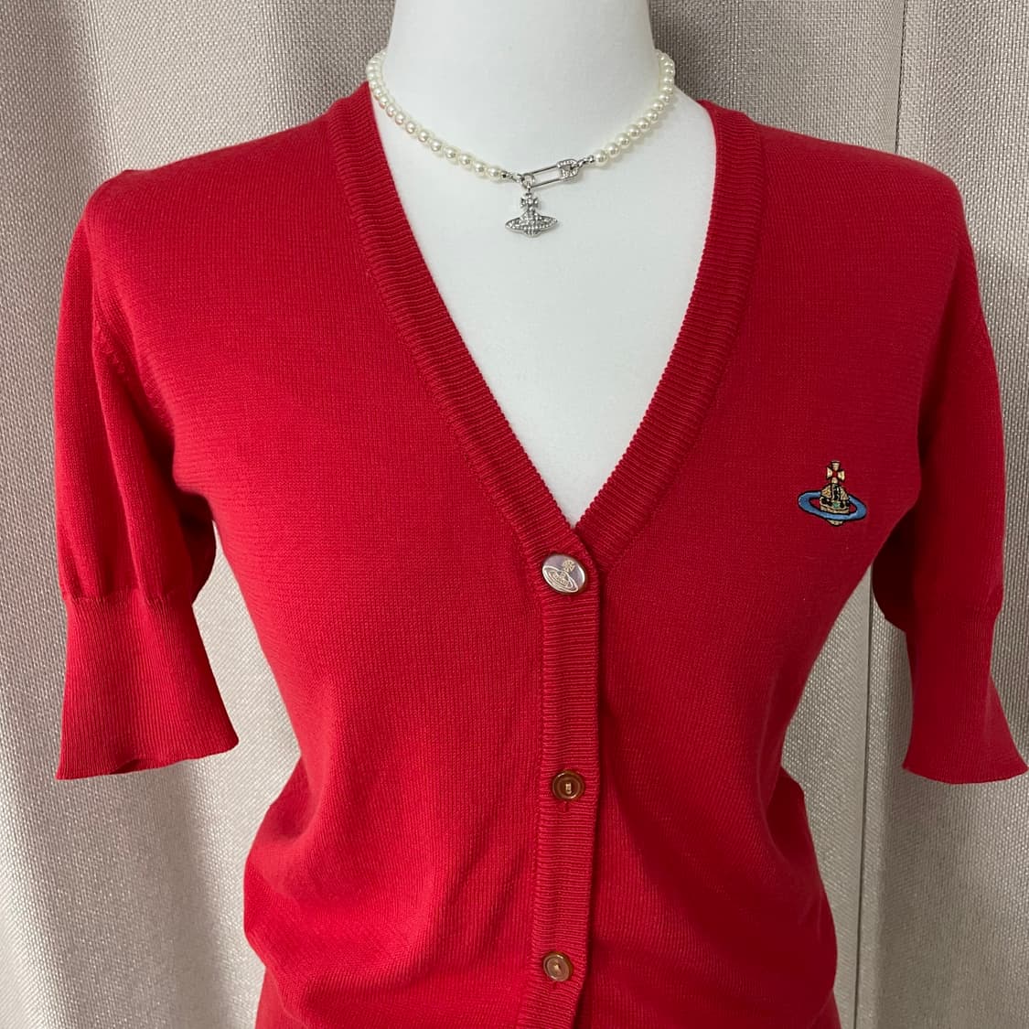비비안웨스트우드 임포트 레드 가디건 상품이미지4