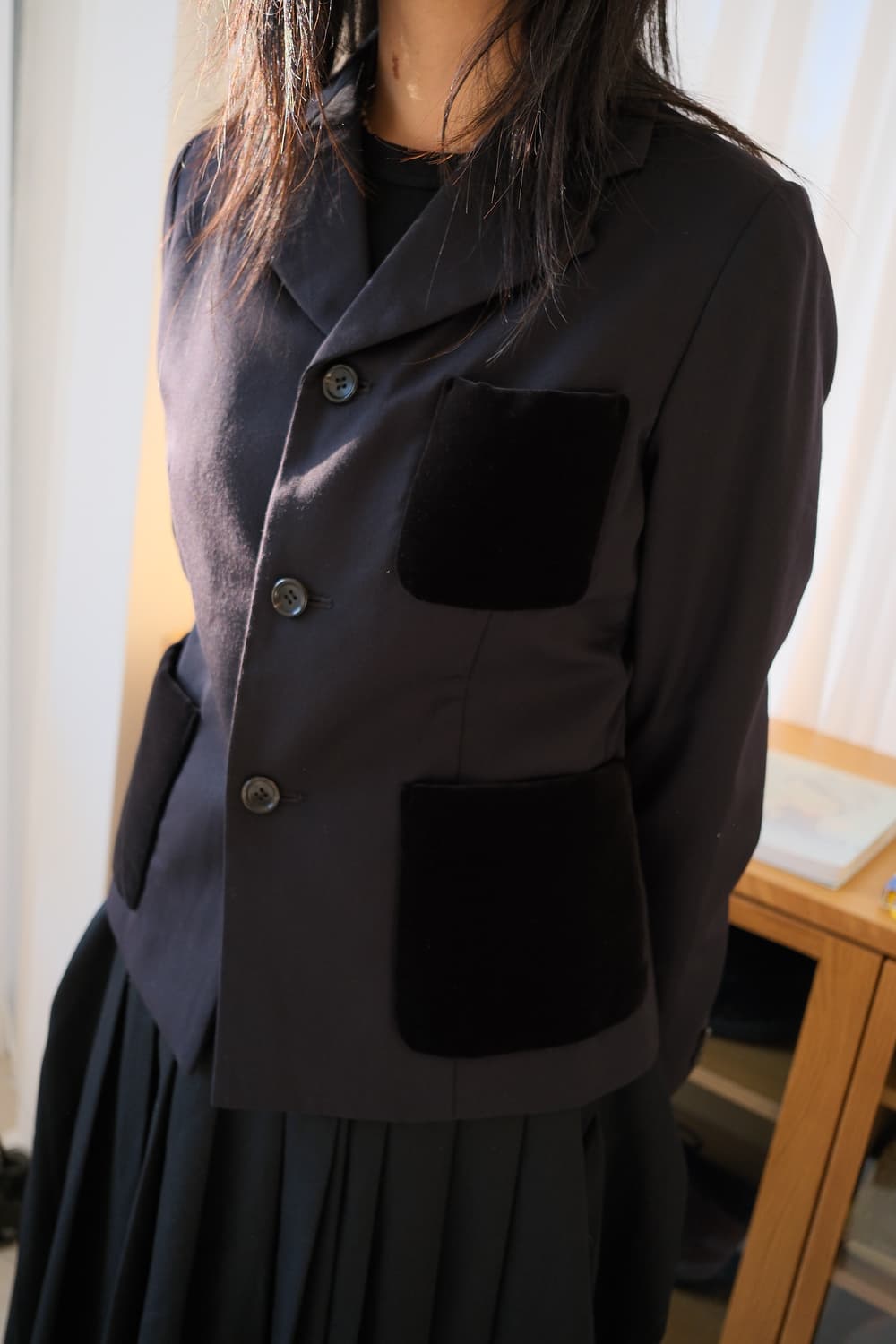 Velvet padded pocket jacket 상품이미지1