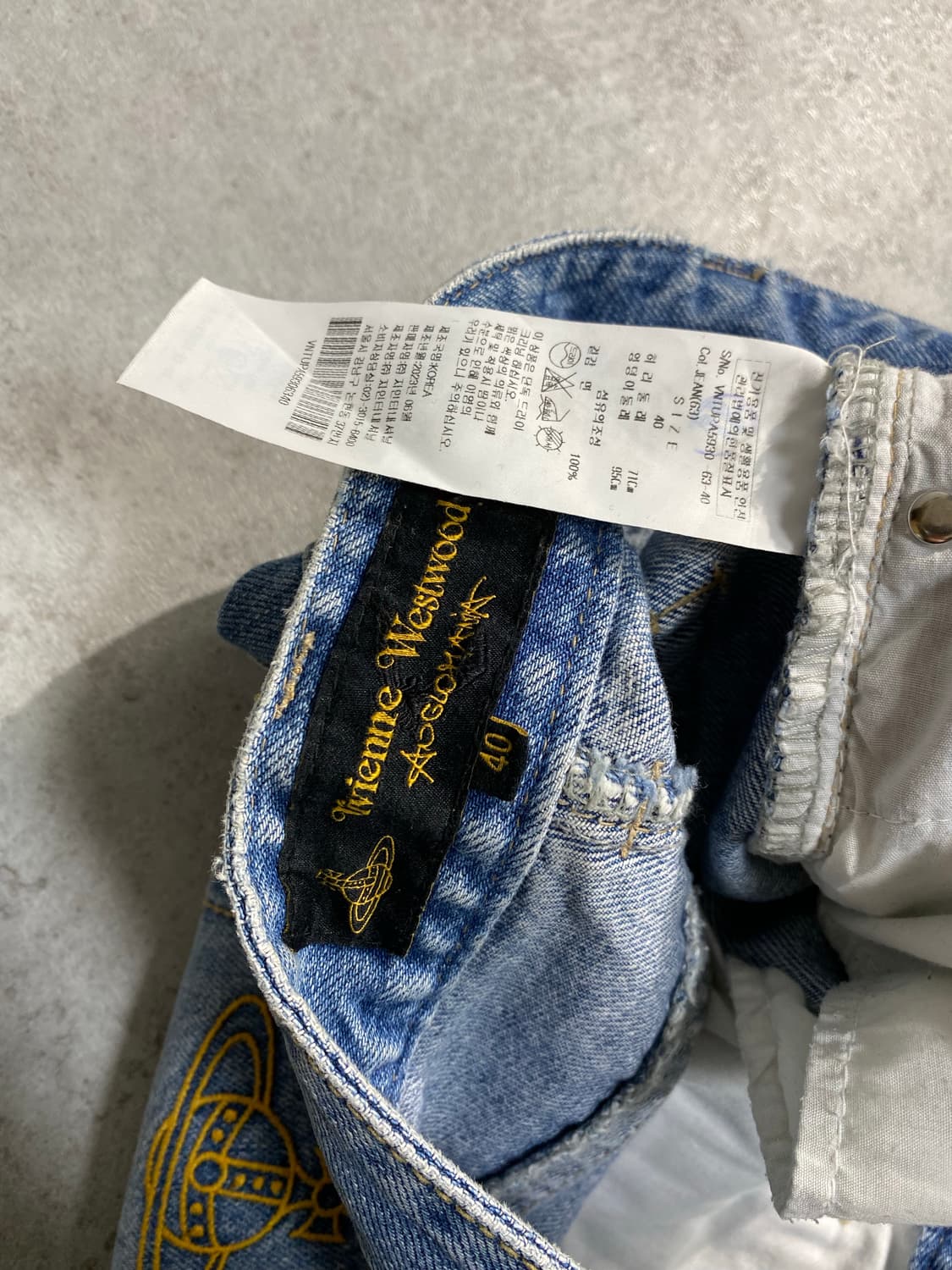 [40] 비비안 웨스트드우 라이트 데님 와이드 팬츠 상품이미지10