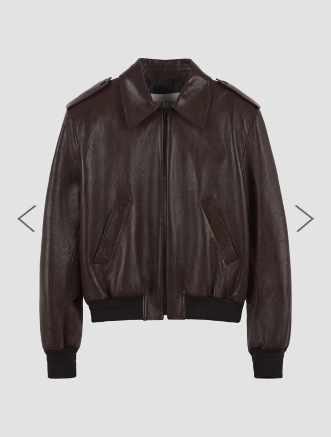 렉토 에폴렛 램스 레더 점퍼 (다크 브라운) S 상품이미지1