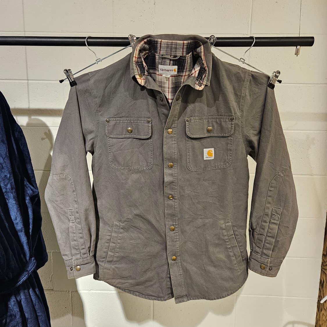 칼하트 타탄체크 캔버스 워크셔츠 상품이미지1