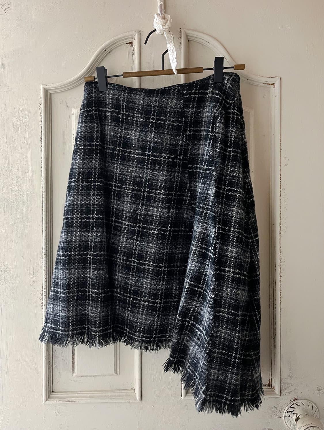 vintage check diagonal skirt 상품이미지1