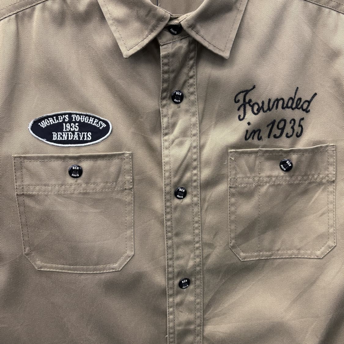 밴 데이비스 덕 캔버스 엠브로이드 패치 코튼 워크셔츠 N652 상품이미지5