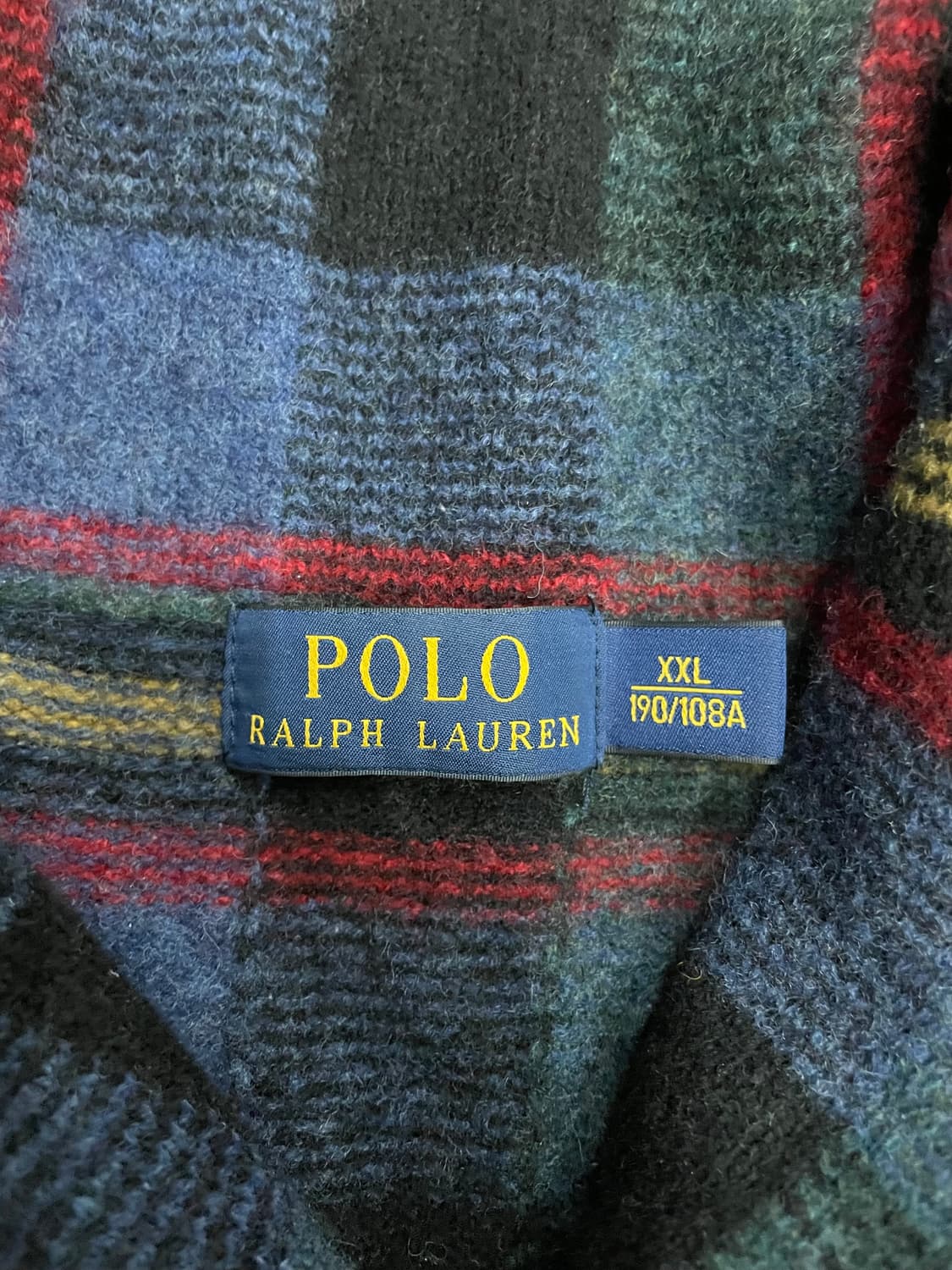 폴로 랄프로렌 엘보패치 숄카라 타탄 울 스웨터 니트 상품이미지6