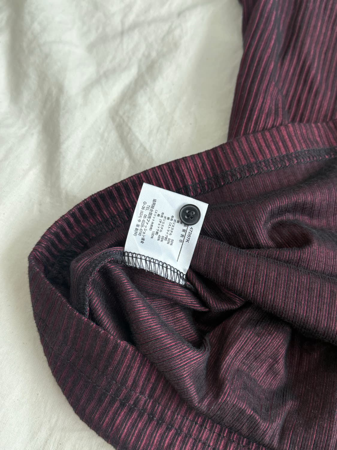 버건디 펑크 셔츠 레이어드 반팔탑 상품이미지7