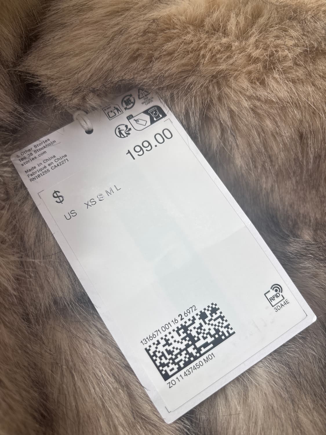 앤아더스토리즈 숏 퍼 자켓 s 택 달린 새상품 상품이미지2