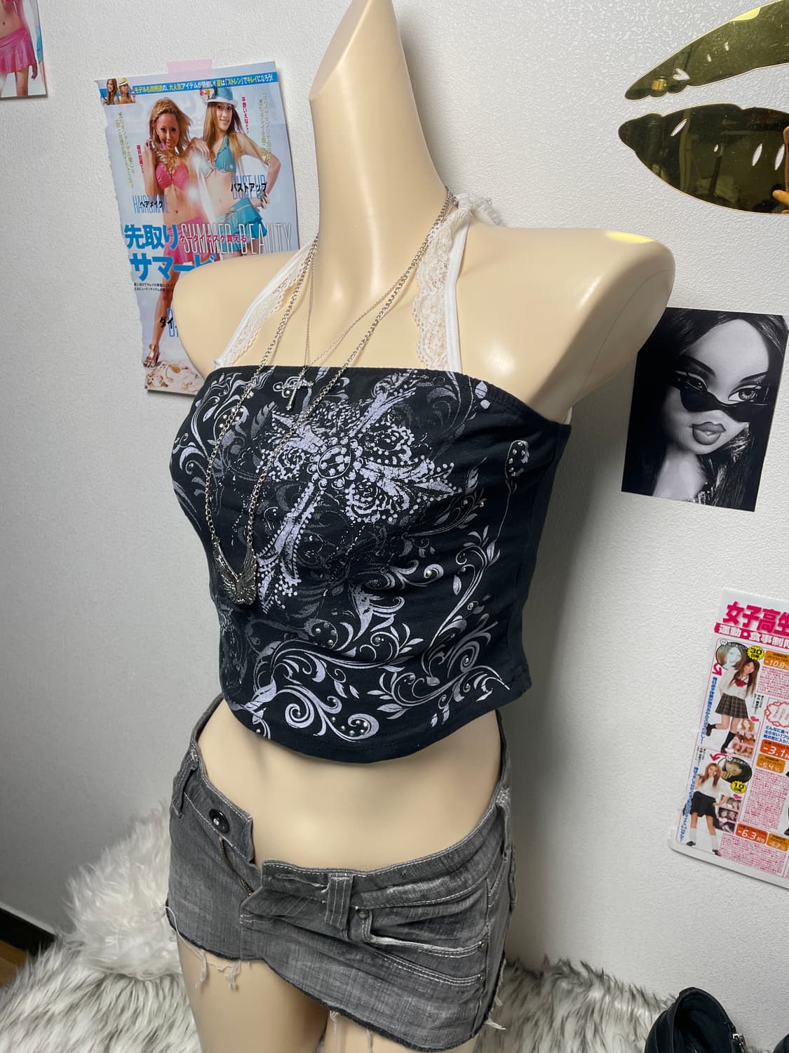 Y2k punk 큐빅 슬리브리스 탱크 탑 상품이미지2