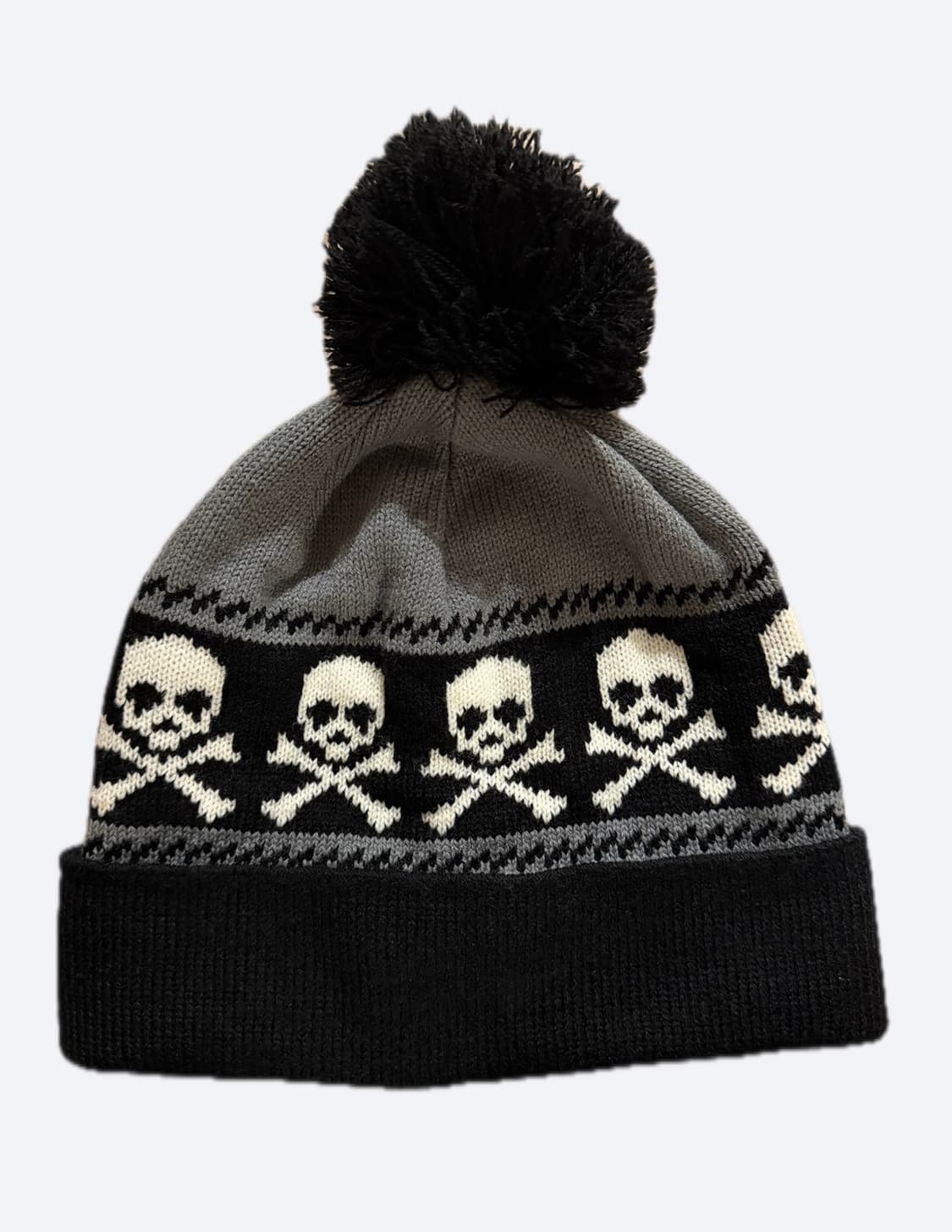 일본 빈티지) 해골 방울 비니 블랙 털모자 상품이미지1