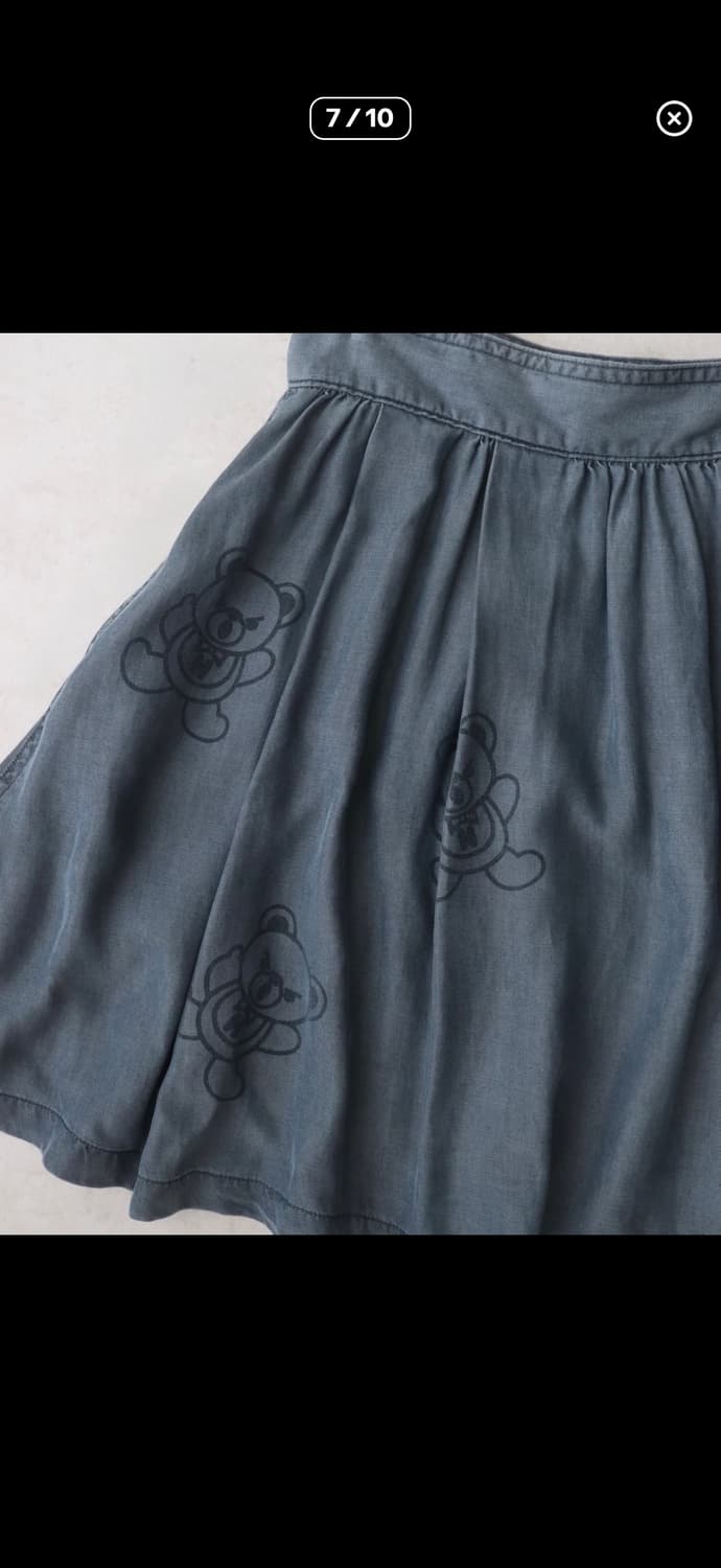 히스테릭 글래머 Blue Fuckbear Skirt 상품이미지7