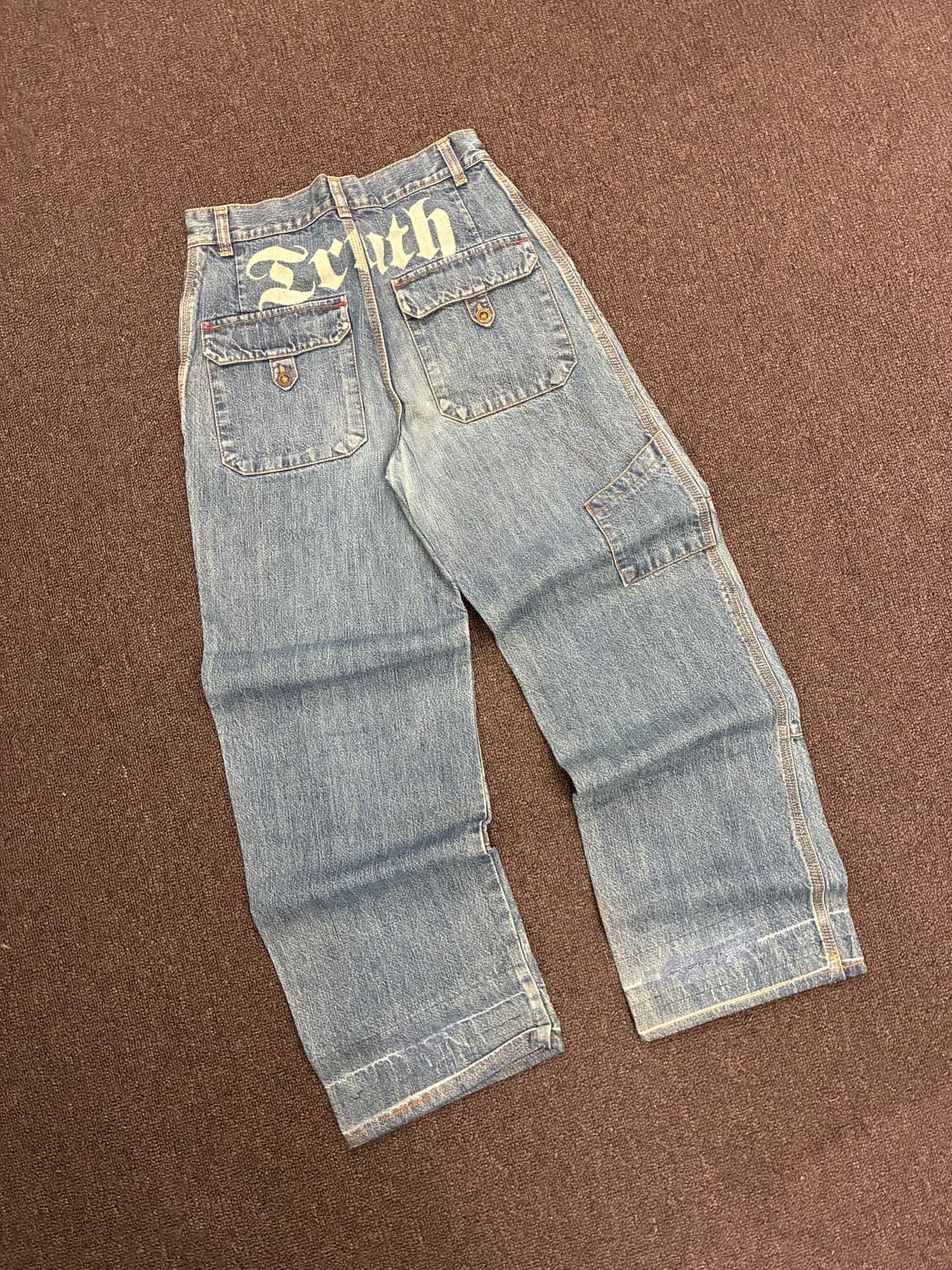 OS)Japanese vintage 여성 레터링 포인트 와이드 데님팬츠 상품이미지6