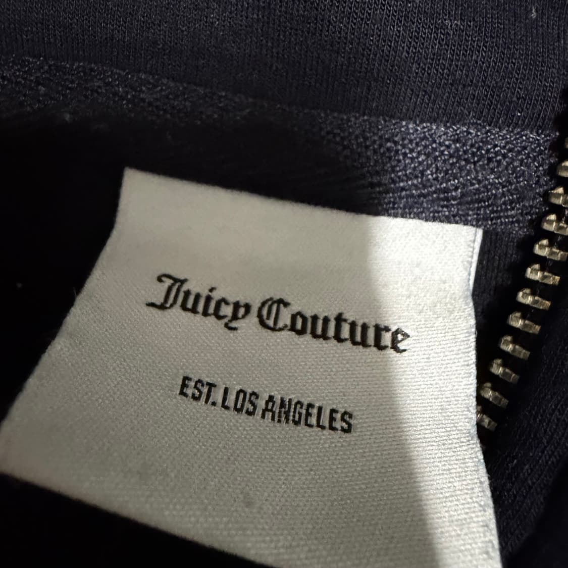 쥬시꾸뛰르 네이비 벨벳 후드집업 L 상품이미지4