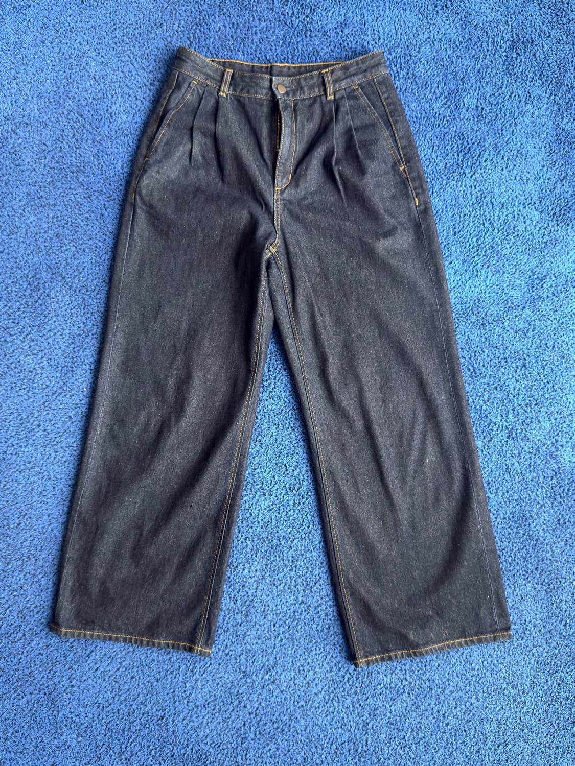 Uniqlo GU 데님 플리츠 트라우저 상품이미지2