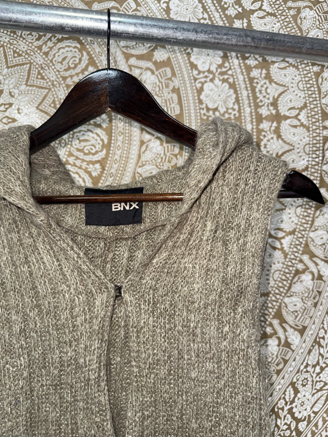 BNX 빈티지 여성 니트 후드 베스트 자켓  상품이미지4