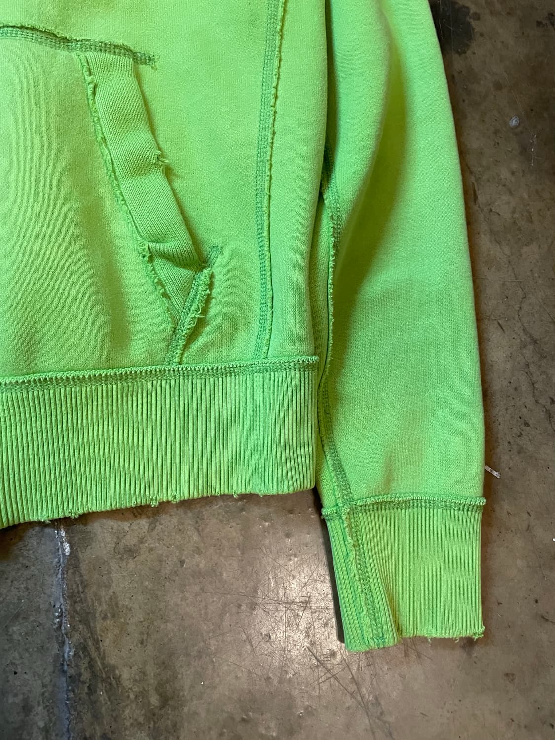 아베크롬비 & 피치 데미지 로고 그린 후드 집업 상품이미지4