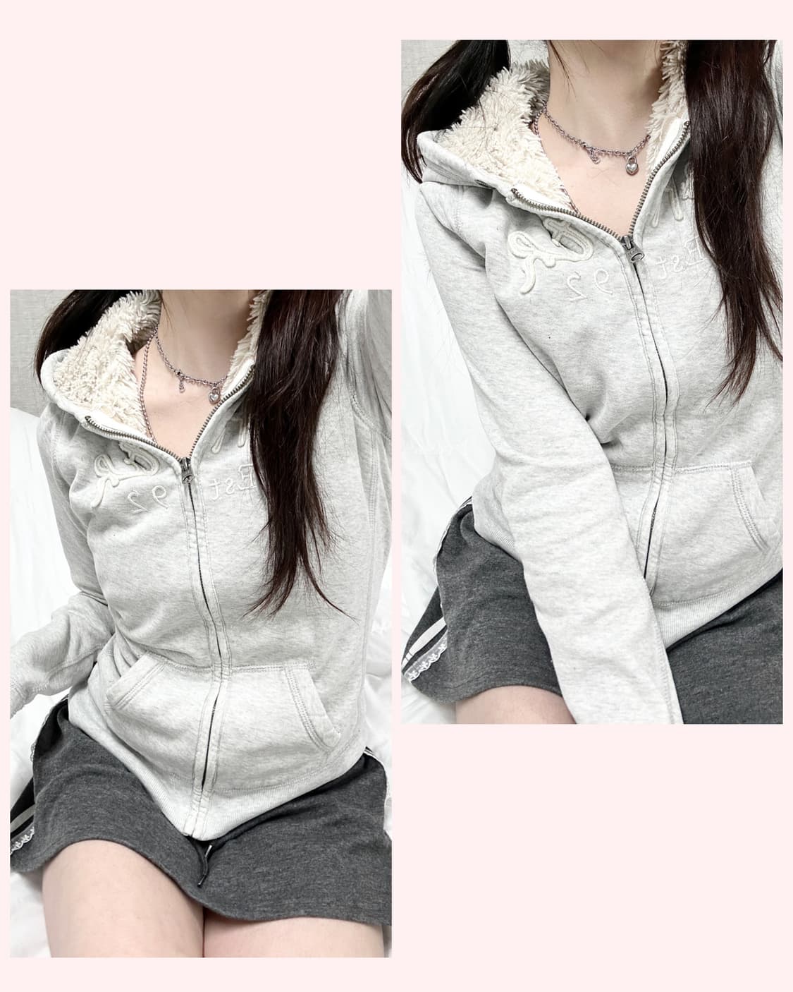 아베크롬비 그레이 양털 후드집업 상품이미지1