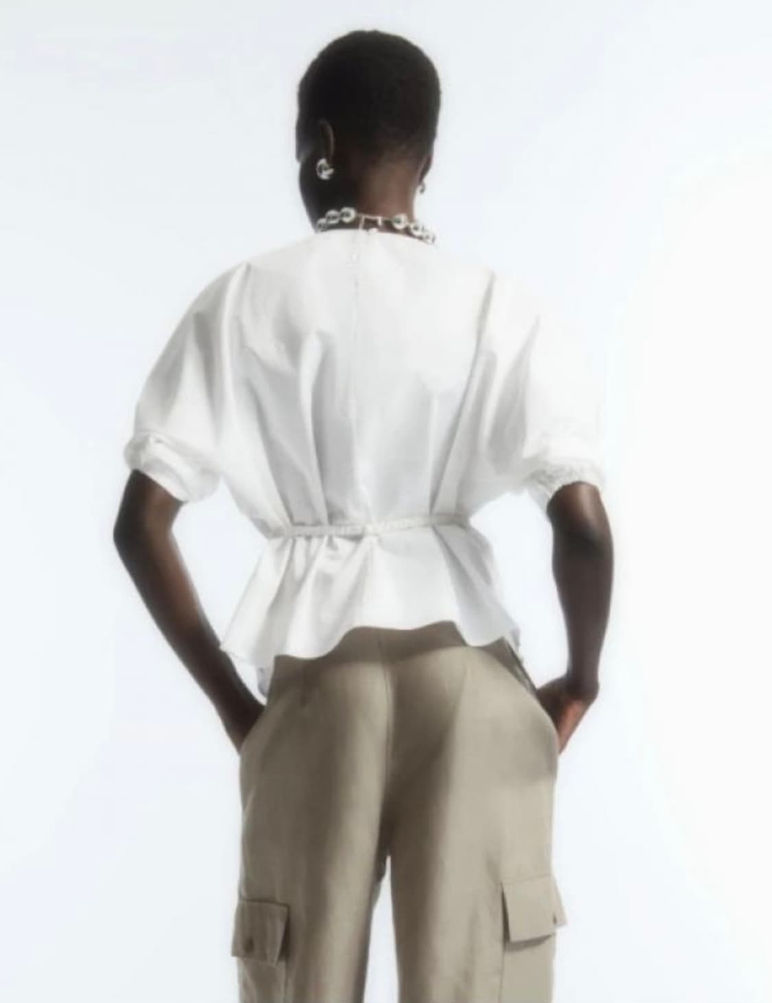 COS 벨티드 퍼프 블라우스 화이트 32 상품이미지3