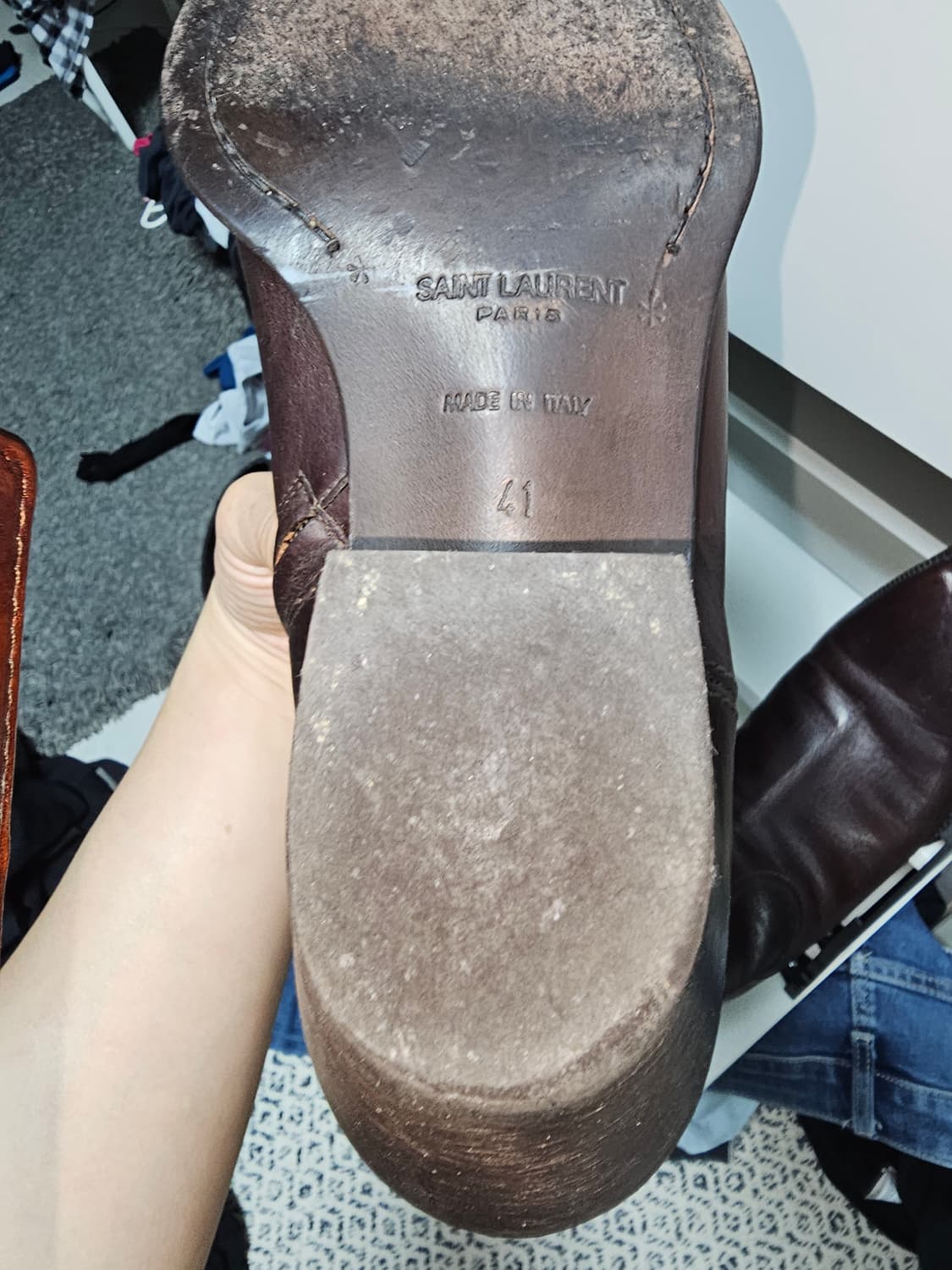 생로랑 루카스 41부츠 브라운/블랙 두제품 상품이미지5