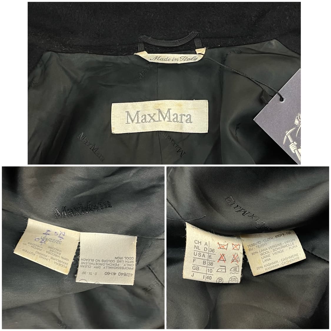 막스마라 캐시미어 코트 블랙 36 #csz2218 상품이미지3