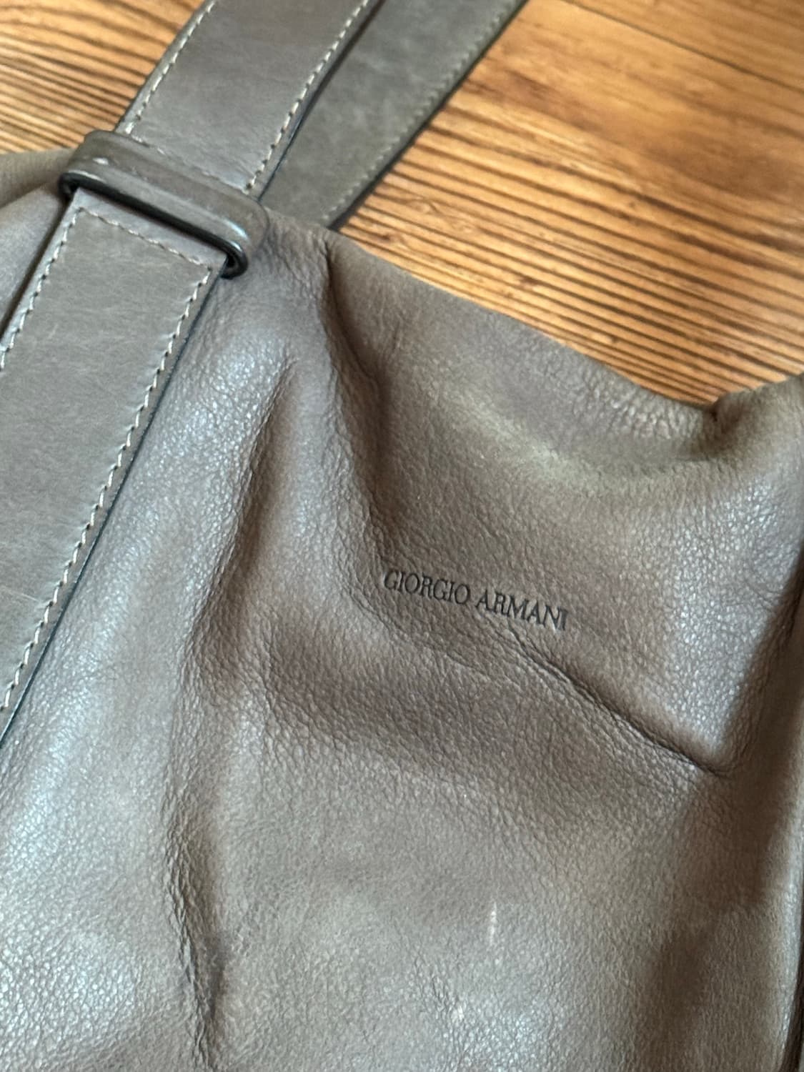 italy 조르지오 아르마니 가죽 토트백 브라운 상품이미지2