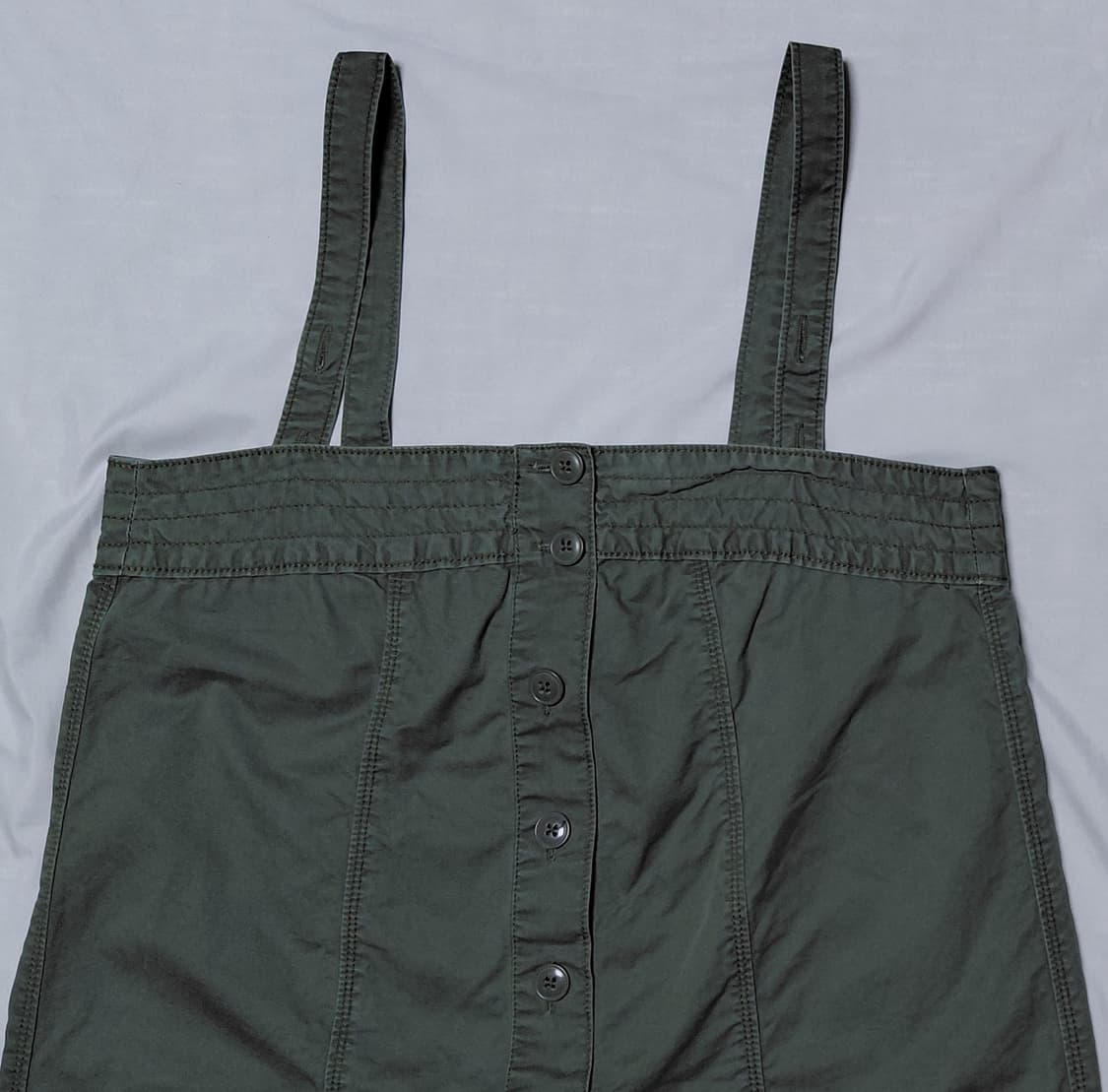 [M] 사브로쿠(SABUROKU) 빈티지 카키 워크웨어 버튼 원피스 상품이미지3