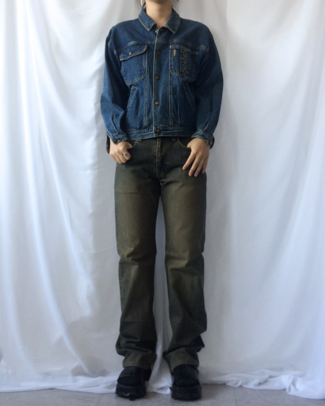 Tribal embroidery point denim jacket 상품이미지6