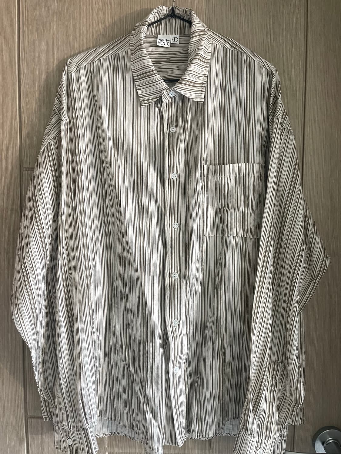 partimento 브라운 스트라이프 여름 셔츠 상품이미지2