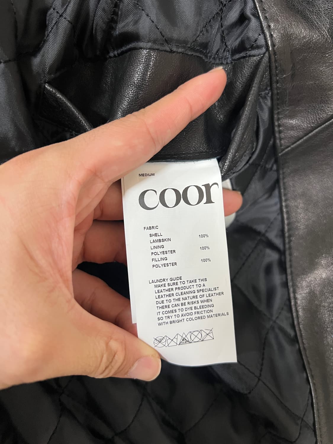 쿠어 베지터블 레더 A-2 자켓 블랙 M 상품이미지4