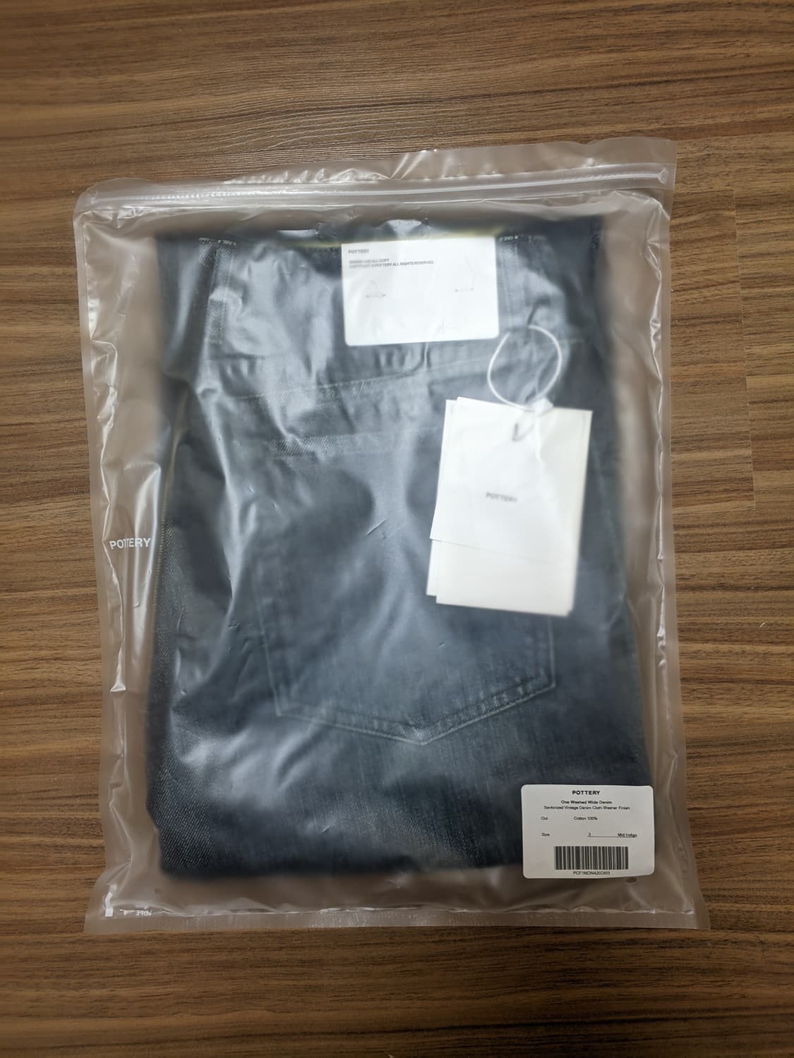 포터리 원 워시드 와이드 데님 미드블루, 미드인디고, 라이트블루 3사이즈 상품이미지3