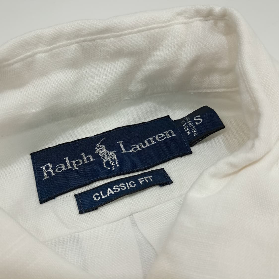 Cq687 S 폴로 랄프로렌 화이트 린넨 반팔 셔츠 남방 상품이미지3
