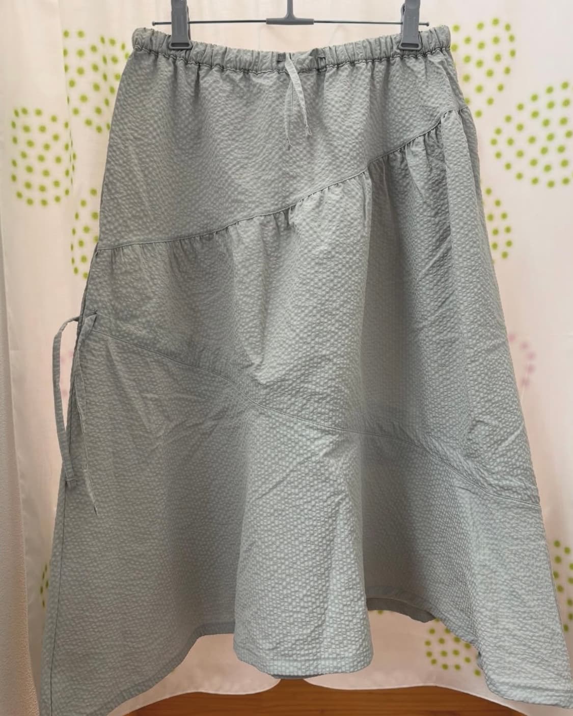 엔조블루스 시어서커 셔링 스커트 (크림) 상품이미지4