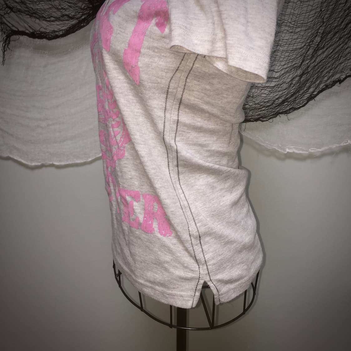 Gray pink lettering collar T 상품이미지5