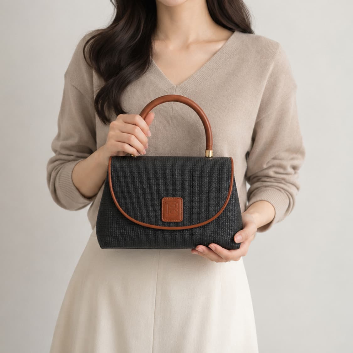 발리 블랙 브라운 토트백 상품이미지1