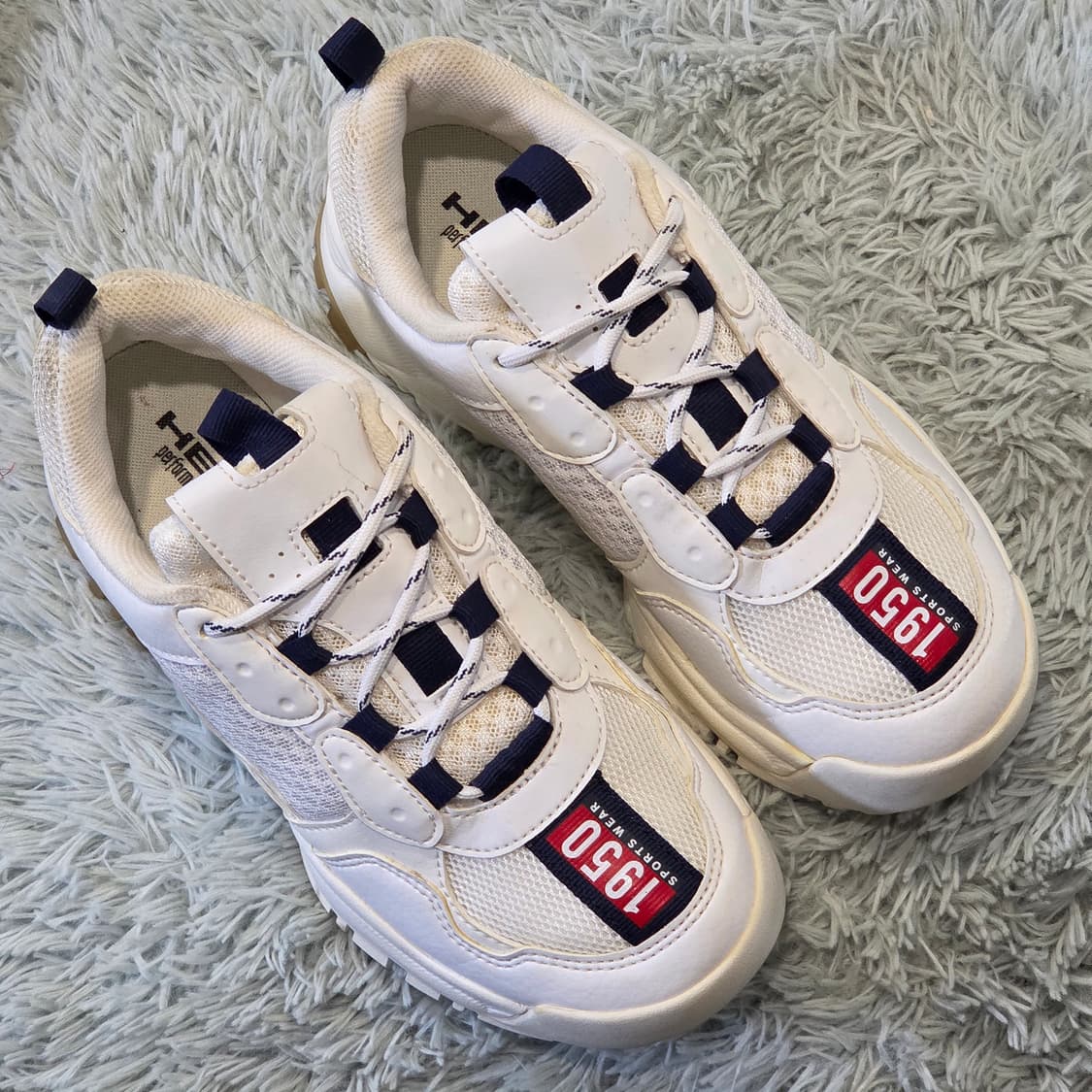 1a-14:헤드 1950 청키 화이트 스니커즈(235)-거의새거 상품이미지5