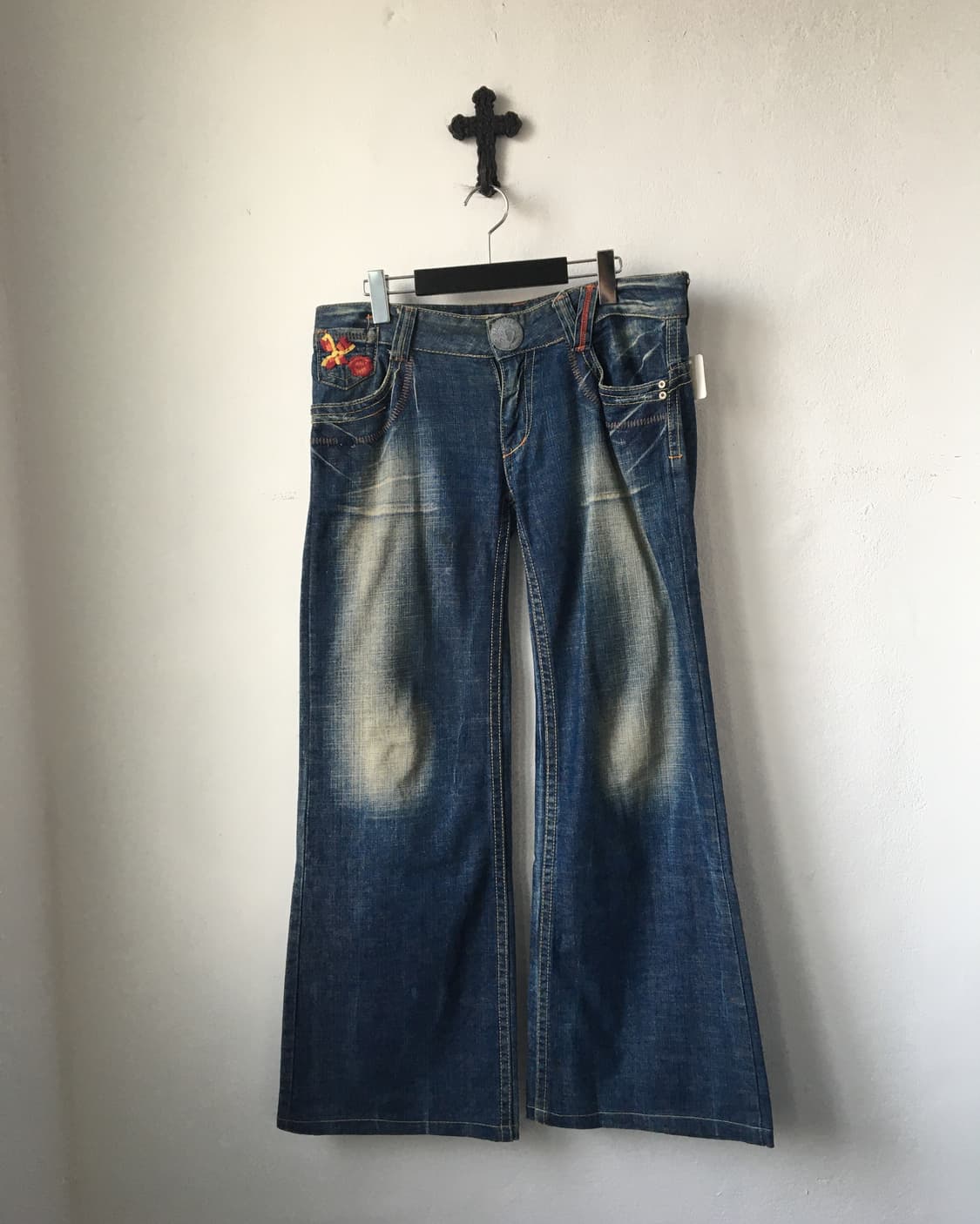 Red pepper back needle work point denim  상품이미지4