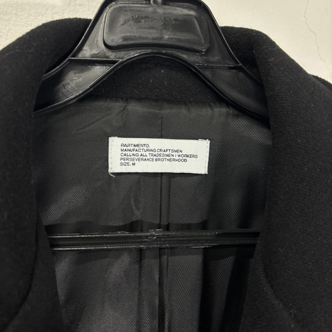 M 파르티멘토 블랙 롱 싱글코트 상품이미지3